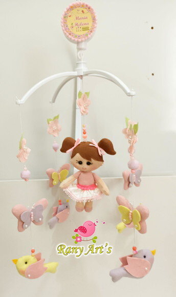 Móbile de Berço Menina Personalizado