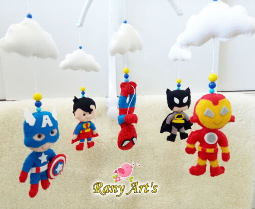 Móbile Musical para Berço Super Herois