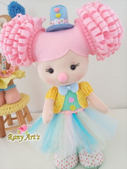 Palhacinha Circo Rosa com 30cm