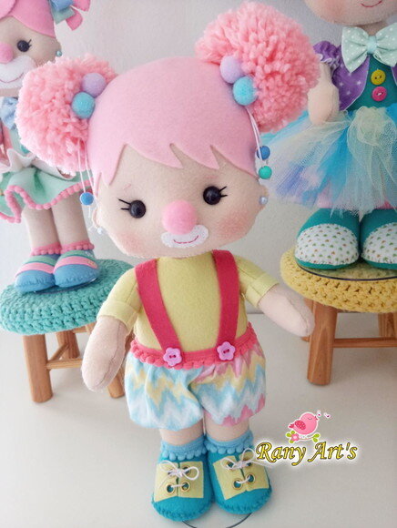 Palhacinha Circo Rosa com 30cm
