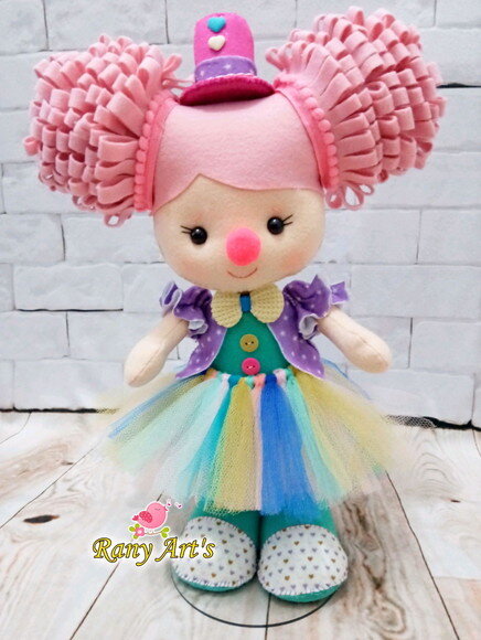 Palhacinha Circo Rosa com 30cm