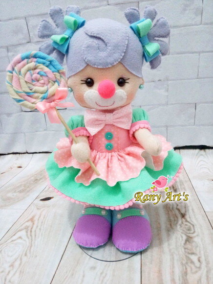 Palhacinha Circo Rosa com 30cm