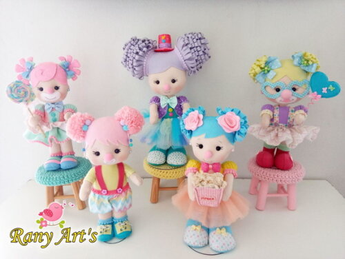 Palhacinha Circo Rosa Luxo com 30cm