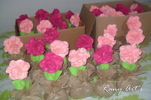 Pesinhos de Porta  Rosas de Feltro