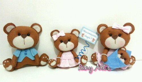 Porta maternidade familia urso