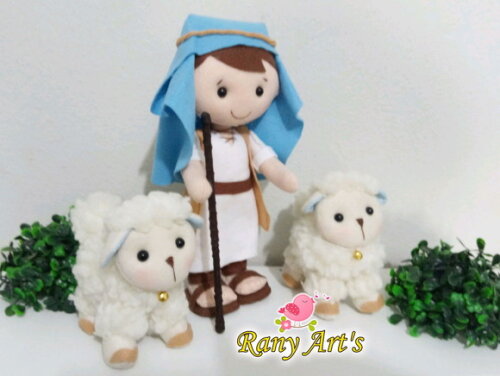 Rei Davi e Ovelhas Boneco de 21cm