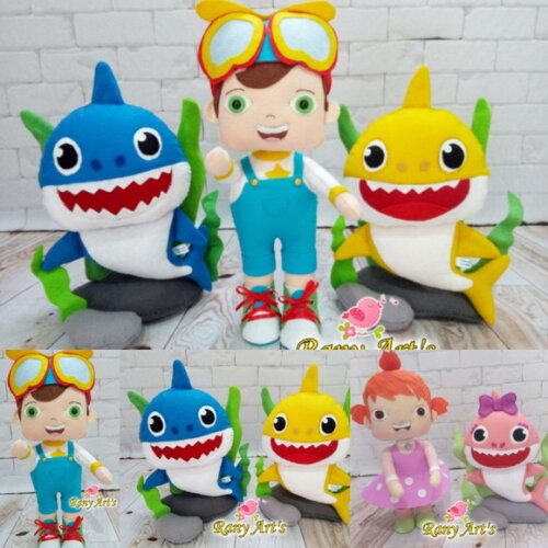 Tubarões Baby Shark - 2 Unidades de 26cm