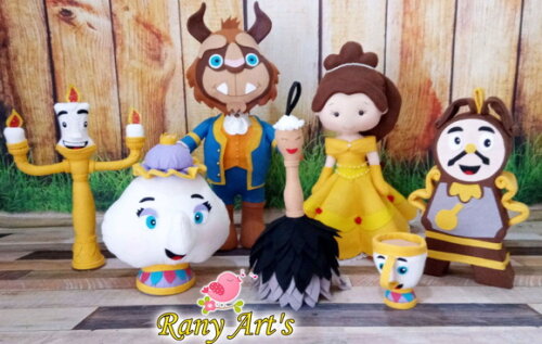 Turma Bela e a Fera Completa com Bonecos Grandes