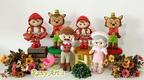 Turma Chapeuzinho Vermelho 6 Peças de 20cm