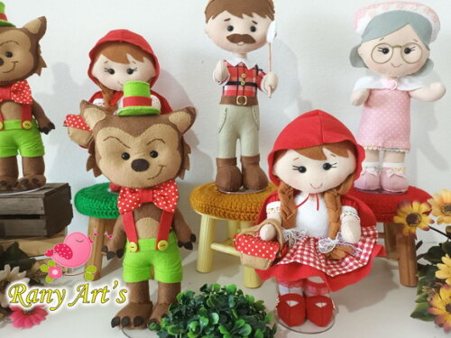 Turma Chapeuzinho Vermelho 6 Peças de 20cm
