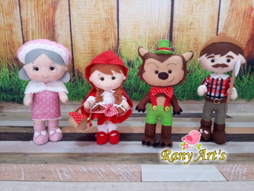 Turma Chapeuzinho Vermelho com Bonecos de Aprox. 20cm