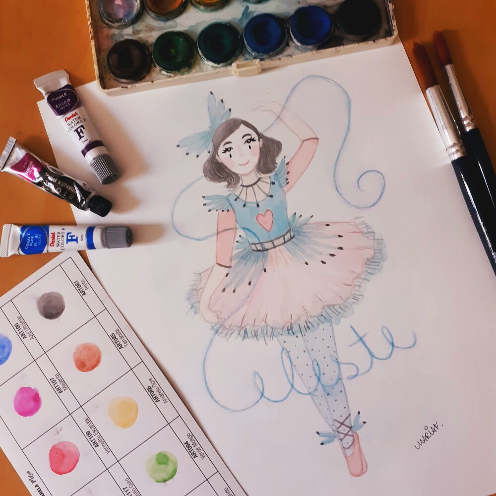 Pintura em aquarela personalizada A4