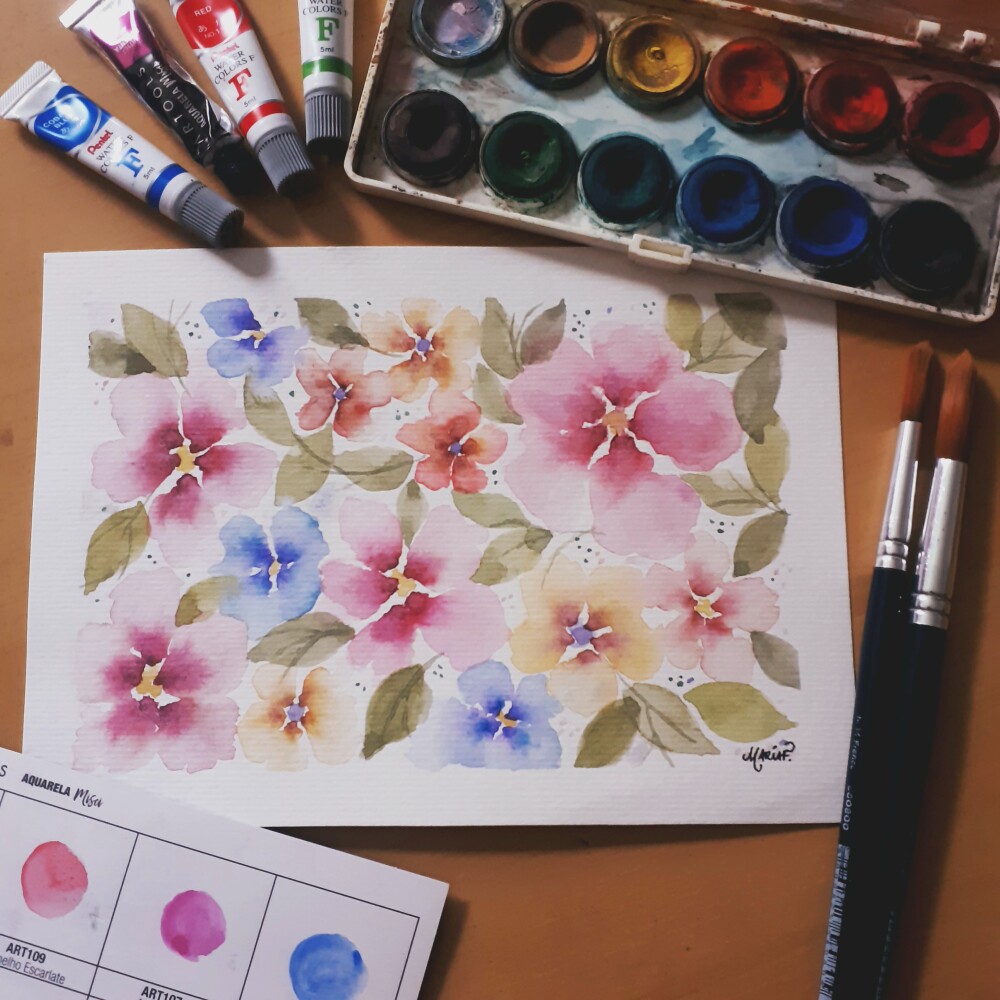 Pintura em aquarela personalizada A5
