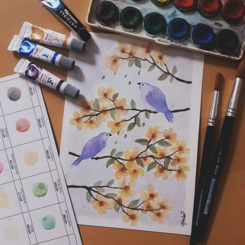 Pintura em aquarela personalizada A5