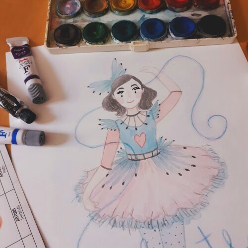 Pintura em aquarela personalizada A4
