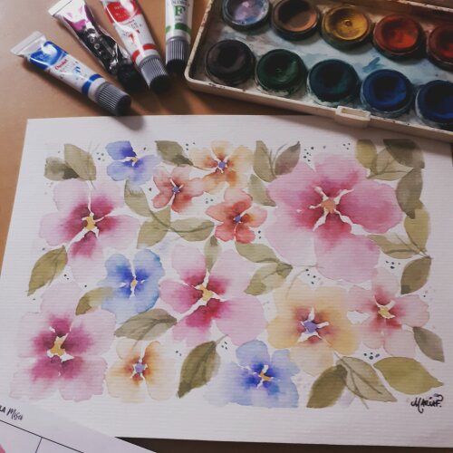 Pintura em aquarela personalizada A5
