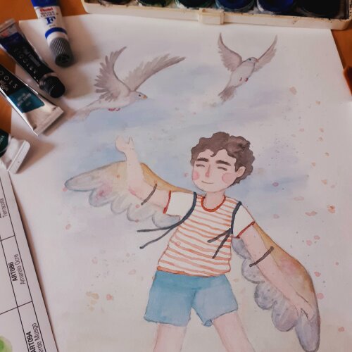 Pintura em aquarela personalizada A4
