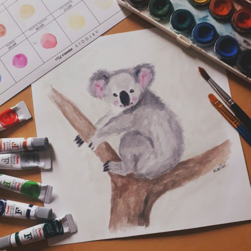 Pintura em aquarela personalizada Quadrado