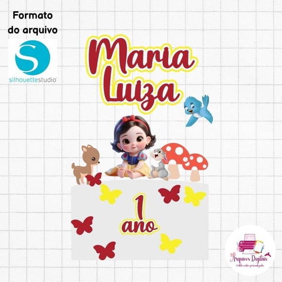 Arquivo Digital - Topo de Bolo Branca de Neve
