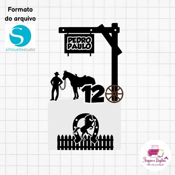 Arquivo Digital - Topo de Bolo Cavalo