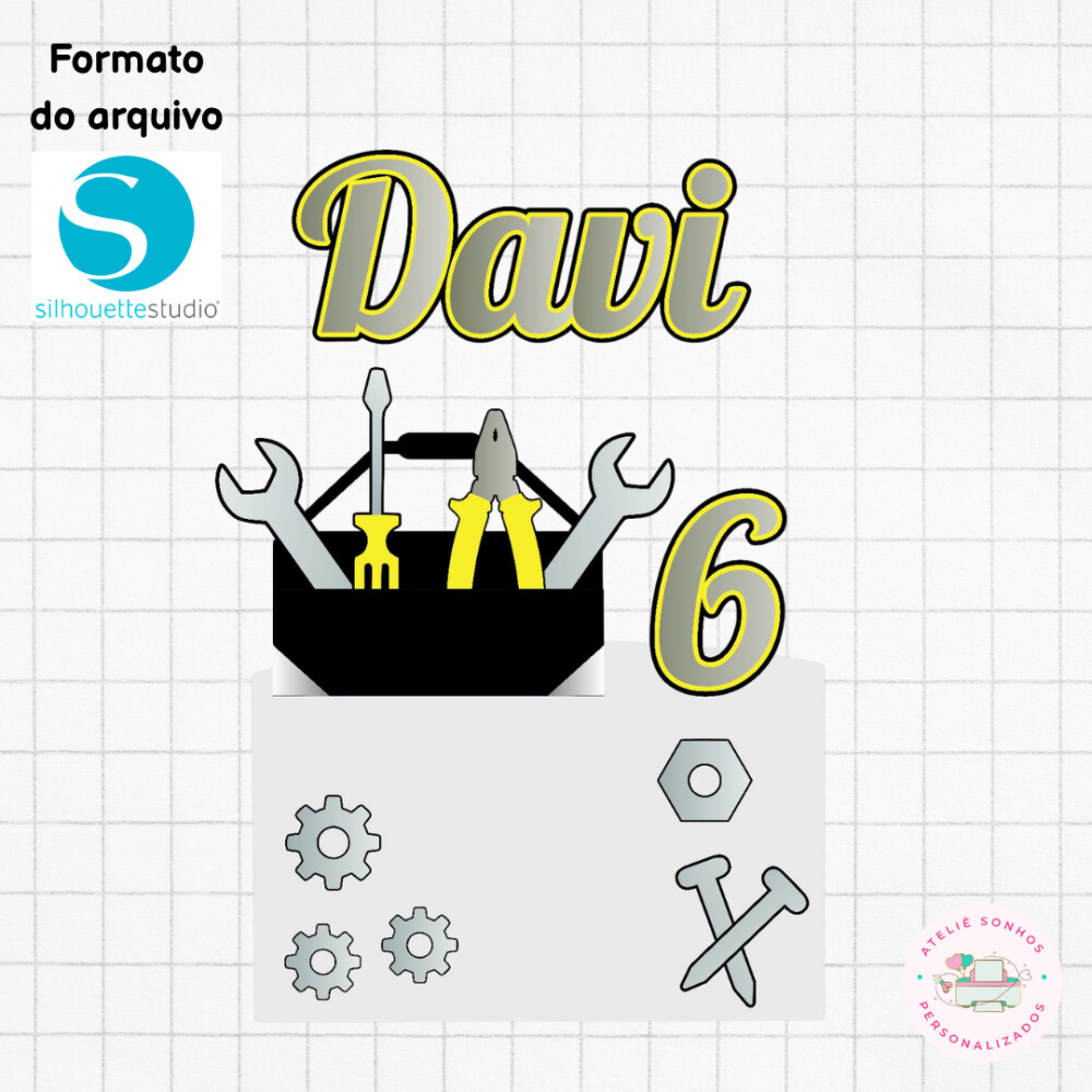Arquivo digital topo de bolo ferramentas - formato silhouette stu