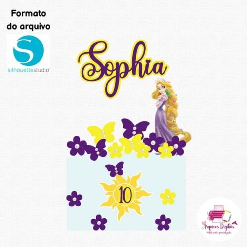 Arquivo Digital - Topo de Bolo Rapunzel