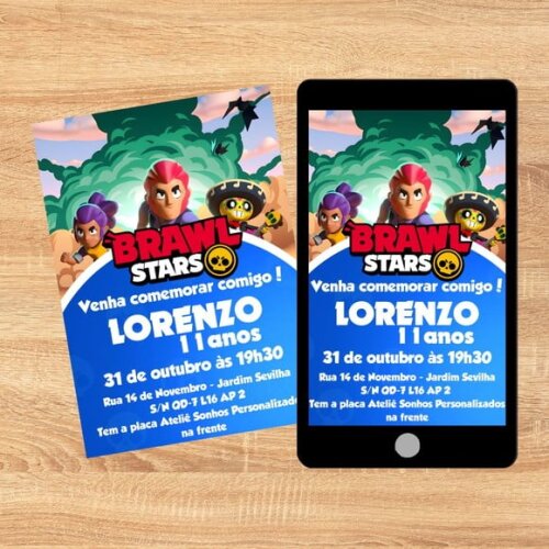 Convite Digital Brawl Stars