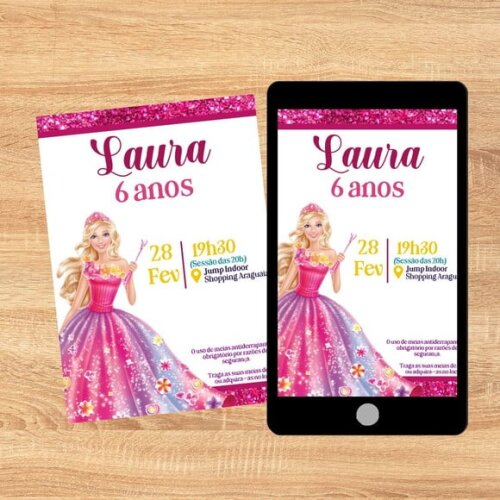 Convite Digital Barbie