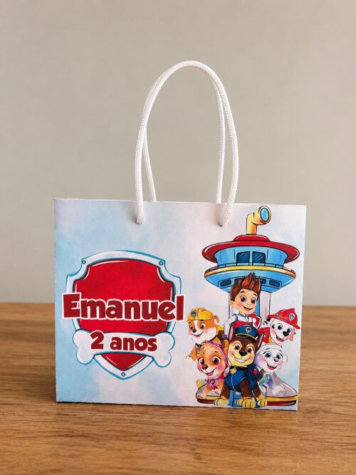 Sacolinha Patrulha Canina Personalizada | Sacolinha | Lembrancinha | Mimos | Aniversário Patrulha Canina - Pegue e Monte