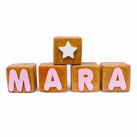 Cubos de Madeira Nome Cubos de Madeira Decoração Infantil