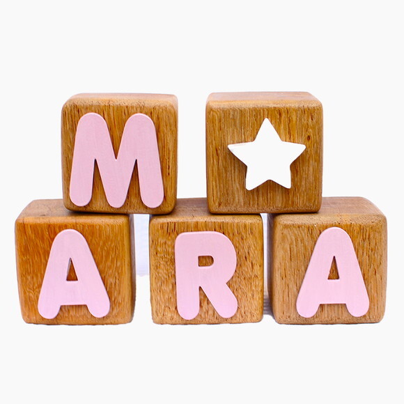 Cubos de Madeira Nome Cubos de Madeira Decoração Infantil