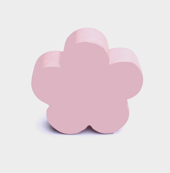 Puxador Infantil Flor Rosa, Kit com 6 Unidades