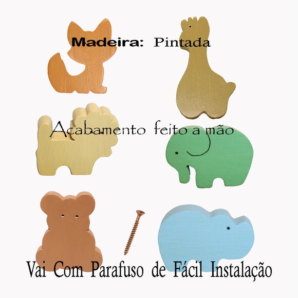 Puxador Infantil Raposinha, Kit com 6 Unidades