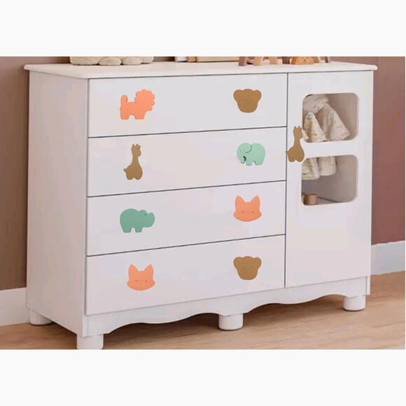 Puxador Infantil Safari, Kit com 4 Unidades