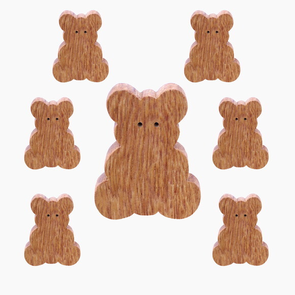 Puxador Ursinho, Kit com 6 Unidades Decoração Quarto Bebe.