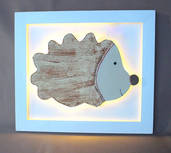 Quadrinho Ouriço em Relevo, Feito em mdf e Luz de Led