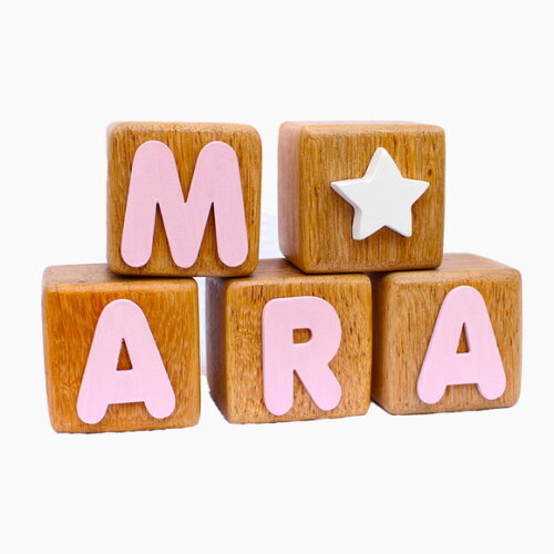 Cubos de Madeira Nome Cubos de Madeira Decoração Infantil