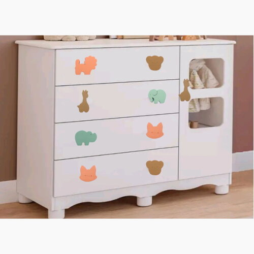 Puxador Infantil Safari, Kit com 4 Unidades