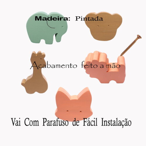 Puxador Infantil Safari, Kit com 6 Unidades