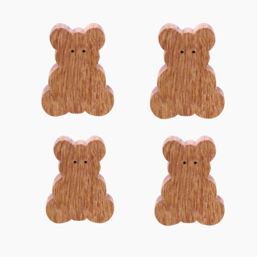 Puxador Ursinho, Kit com 4 Unidades Decoração Quarto Bebe.