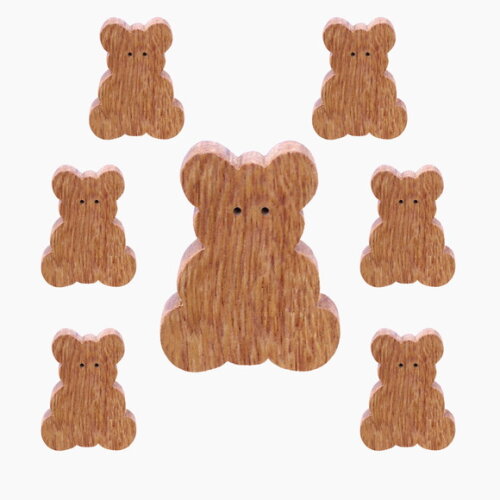 Puxador Ursinho, Kit com 6 Unidades Decoração Quarto Bebe.