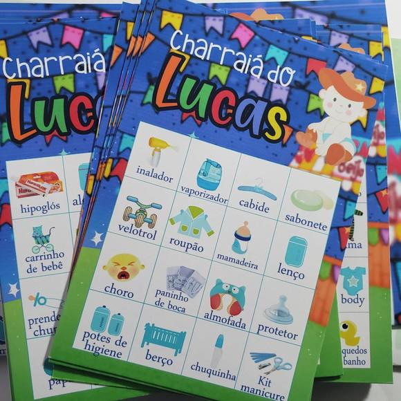 Bingo Baby Personalizado Charraiá + Lápis