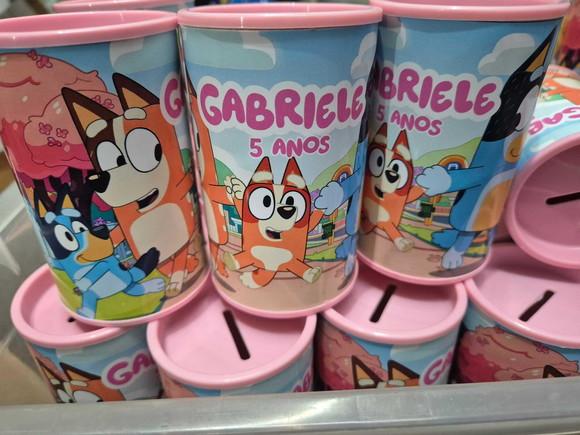 Cofrinho Personalizado - Bluey Rosa
