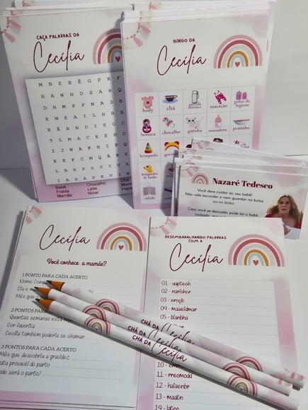 Kit Brincadeiras para Chá de Bebê Personalizado 40 Unid
