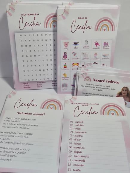 Kit Brincadeiras para Chá de Bebê Personalizado 40 Unid
