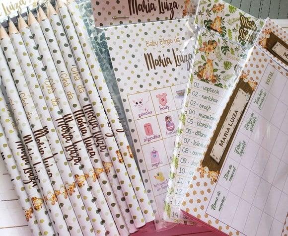 Kit Brincadeiras para Chá Personalizado 50 Pessoas