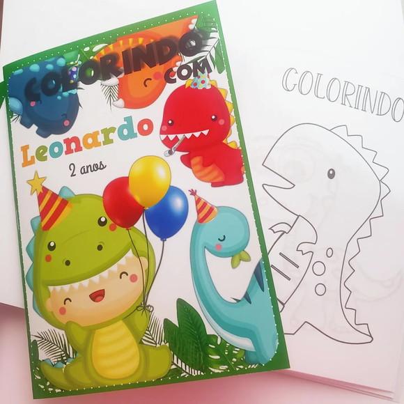 Livro de Colorir + Giz de Cera Dinossauro 15x20cm