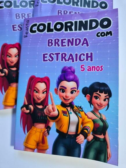Mini Kit Colorir + Giz de Cera Guerreiras do Kpop