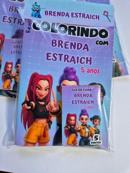 Mini Kit Colorir + Giz de Cera Guerreiras do Kpop