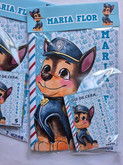 Mini Kit Colorir + Giz de Cera Patrulha Canina